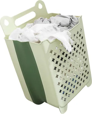 Image de Panier à linge mural pliable, grande capacité, panier pliant suspendu pour la maison, vert, XL