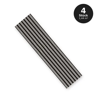 Produktbild von Wandlamellen 30x120 cm - Set 4 Stück (1,44 m²) - MDF - Filz - SCHWARZER MARMOR