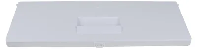 A white refrigerator freezer door flap is shown from a top-down perspective against a white background.
