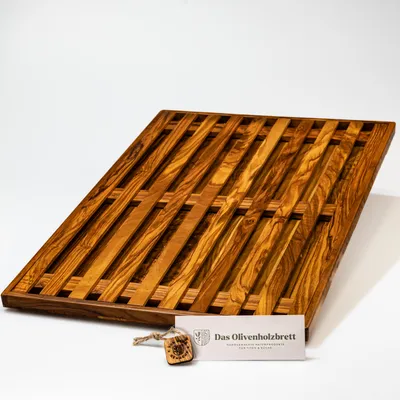 Produktbild von Brotschneidebrett mit Krümelrost, flach 36 x 25 cm