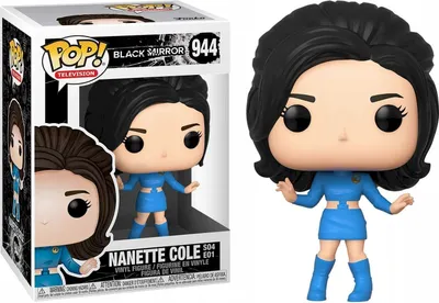 A Funko Pop! vinyl figure of Nanette Cole from Black Mirror, shown in its original packaging and also displayed outside the box.