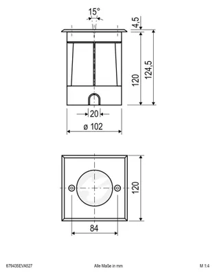 Produktbild von EVN LED-Bodeneinbauleuchte 679435EVA527 IP67 schwenkbar 2700K