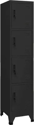 Image de Armoire à casiers Noir 38x45x180 cm Acier