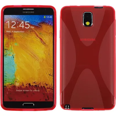 Produktbild von PhoneNatic Case kompatibel mit Samsung Galaxy Note 3 - rot Silikon Hülle X-Style + 2 Schutzfolien
