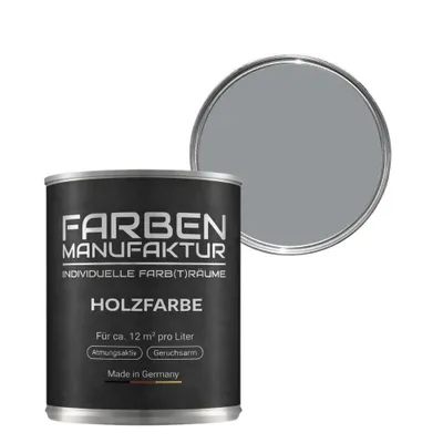 Produktbild von Farben Manufaktur Holzfarbe Wetterschutzfarbe Holzlack RAL deckend 5L - ca. RAL 7042 Verkehrsgrau-A