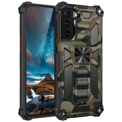 Image de Étui de protection en TPU « Camouflage » antichoc pour Samsung Galaxy S21 Plus, vert