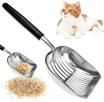 Produktbild von Metallschaufel mit Ständer, antihaftbeschichtet, Mehrzweck-Kotschaufel (für Katzen/Hunde)