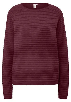 Produktbild von s.Oliver Strickpullover Viskosemix Rundhalsausschnitt Raglanärmel Rollsäume Strukturierte Optik Regular Fit