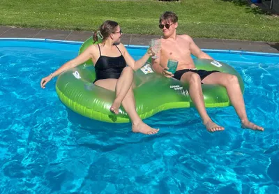 Image de Summer Waves Matelas gonflable deux places avec LED | Vert |