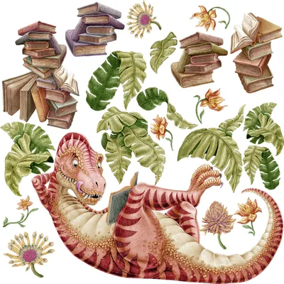 Obrázok produktu pre Dino Čítačka – Nálepka na stenu – Detské nástenné obrázky – Dekorácia do detskej izby – Dekorácia izby – Tetovanie na stenu – 130x194 cm
