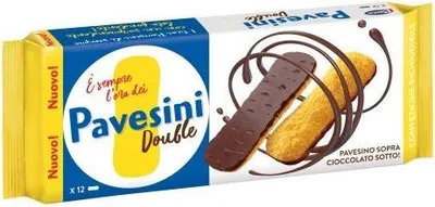 Produktbild von Barilla Pavesi Pavesini Double Eier Kekse mit dunkler Schokolade Basis 60g Italienische Kekse Biscuits Cookies