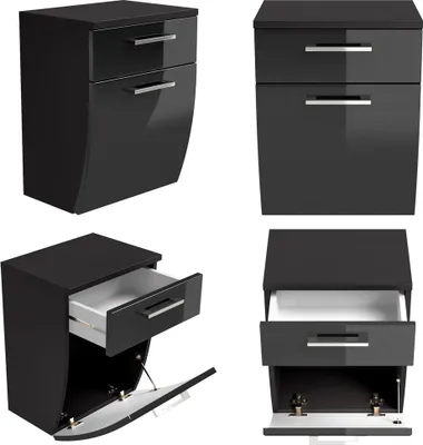 Produktbild von Unterschrank RIMAO-100 Hochglanz anthrazit, B x H x T ca.: 40 x 53 x 30 cm