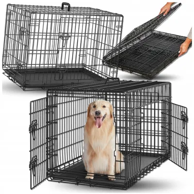 Obrázok produktu pre OMNA | Prepravný box pre psov - Kovový - 92x57x63 cm - Skladací - Bezpečný a pohodlný