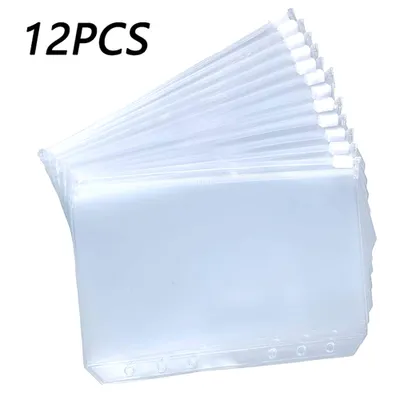Zdjęcie produktu dla Kieszenie na segregator, torba na luźne liście, przezroczysta torba na karty PVC, przezroczysta torba na segregator, torba na suwak na segregator
