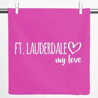 Produktbild von Huuraa Kissenbezug Ft. Lauderdale my love 40x40cm Fuchsia Baumwolle Dekokissenbezug Geschenkidee