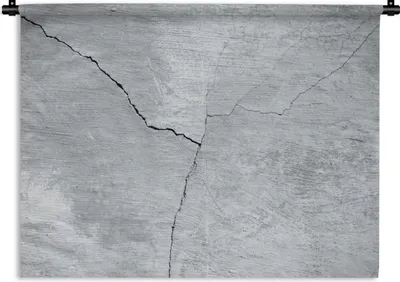 Produktbild von MuchoWow® Wandteppich Wandbehang Beton - Riss - Grau 120x90 cm Tapisserie Dekoration Wandtuch - Wohnen - Aufhänger für die Wand