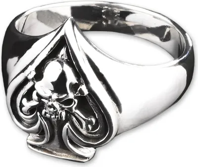 Produktbild von viva-adorno Gr. 73 (23,2 mm Ø) Herren Ring Pik Totenkopf Skull Bones Siegelring Daumenring 925 Sterlingsilber SR25,