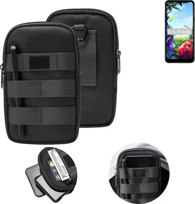 Produktbild von K-S-Trade Holster Gürtel Tasche kompatibel mit LG Electronics K40S Handy Tasche Schutz Hülle dunkel-grau viele Fächer, 1x