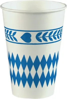 Produktbild von PAPSTAR Papp Trinkbecher "Bayrisch Blau" 0,2 l