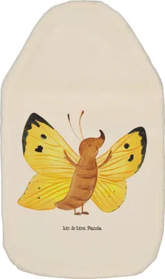Produktbild von Mr. & Mrs. Panda Wärmflasche Schmetterling Zitronenfalter - Weiß - Geschenk, wärmebeutel, Fakten, Fakt, Liebe, Wärmekissen, Motivation, Wärmflaschen, Bettflasche