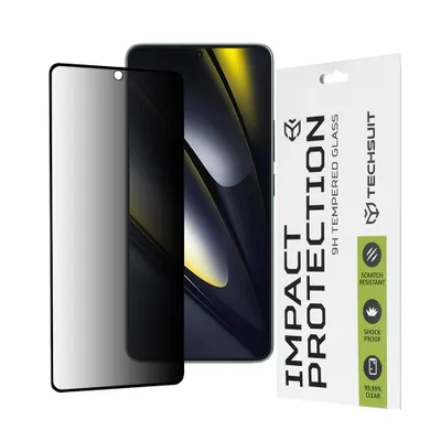 Image de Techsuit Privacy Full Cover Impact Protection Film pour Xiaomi Poco F6 - Noir