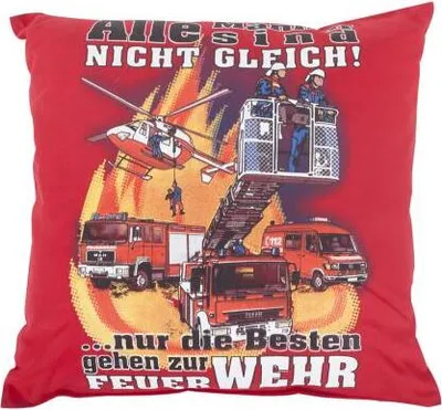 Produktbild von Kissen gefüllt mit vielfarbigem Druck - Feuerwehr - ca. 40 x 40 cm - 11616 - Dekokissen Autokissen