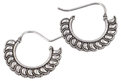 Produktbild von Silberne Tribalohrringe, Ethnoohrringe aus Messing - Silber, Silber-Farben, 2,5*2,5 cm, Ohrringe + Ohrstecker Modeschmuck