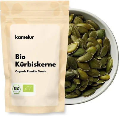 Produktbild von Kamelur BIO Kürbiskerne 1kg, schalenlos gewachsen
