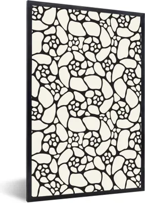 Produktbild von MuchoWow® MuchoWow® Gerahmtes Poster Natur - Muster - Blumen - Blätter 60x90 cm - Poster mit zchwarzem Bilderrahmen - Kunst