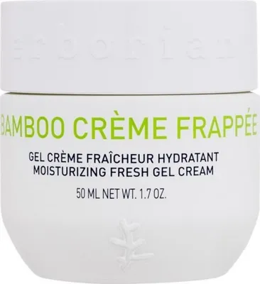 A white jar of Erborian Bamboo Créme Frappée moisturizer is shown against a white background.