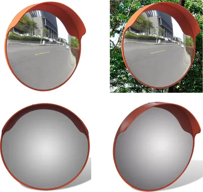 Obrázek produktu pro vidaXL Dopravní zrcadlo vypouklé PC plast oranžové 45 cm venkovní - Dopravní zrcadlo - Dopravní zrcadlo vypouklé - Vypouklé dopravní zrcadlo