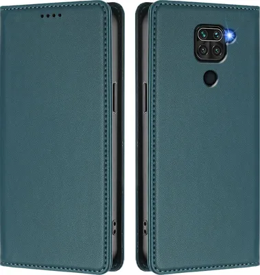 Image de Etui en cuir pour Xiaomi Redmi Note 9 4G, étui magnétique en cuirPolyuréthaneavec support Vert