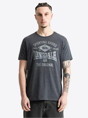 Produktbild von Herren T-Shirt normale Passform WHASHTON Marl Anthracite M Lonsdale
