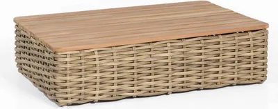 Produktbild von Sonnenpartner Sands Loungetisch 120x80 cm Alu/Teakholz mit Polyrattan Light Oaks
