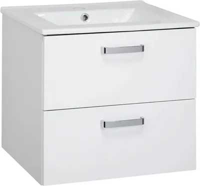 Produktbild von VBChome Badmöbelset 50x47x47 cm mit Keramik-Waschbecken und Hängeschrank mit 2 Schubladen – Kompakt und funktional für kleine Badezimmer