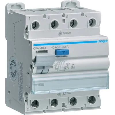 Produktbild von Hager Fehlerstromschutzschalter CFA640D