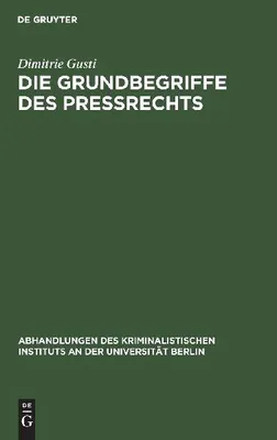 Produktbild von Die Grundbegriffe des Preßrechts