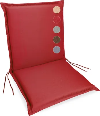 Produktbild von sunnypillow 1 Stück Gartenstuhlauflage  100 x 50  extra dick 9cm  Niedriglehner Auflage waschbar wasserdicht  Polsterauflagen Outdoor Stuhlauflage Polster Sitzkissen Gartenstuhl  Rot