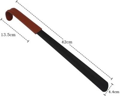 Image de Grattoir à chaussures métallique, longueur 42 cm, renforcé, en acier inoxydable, avec sangle pour bottes (noir)