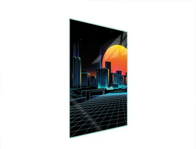 Produktbild von Herdabdeckplatte 35x52 Glaskeramikkochfeld Abdeckung Spritzschutz Glasplatte Deko Schneidebrett Stadt Orange