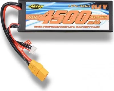 Produktbild von 11,1V 4500mAh LiPo Akku 60C XT90 für RC-Cars 1:8
