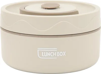 Produktbild von Thermo-Kochtopf, 440 ml, 304 Edelstahl, doppelschichtig, tragbar, runde Form, Lunchbehälter