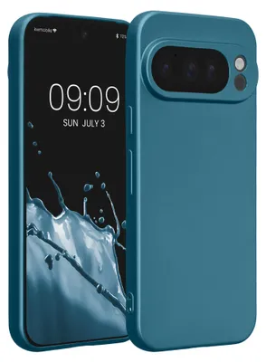 Produktbild von kwmobile Handyhülle für Google Pixel 10 Pro Hülle - weiche Silikon Case metallisch schimmernd - Schutzhülle Cover - Metallic Karibikblau