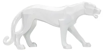 Produktbild von Mauro Ferretti Pantherskulptur weiß 70x18x32,5 cm