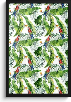 Produktbild von MuchoWow® MuchoWow® Gerahmtes Poster Paradiesvogelpflanze - Papagei - Blätter 40x60 cm - Poster mit zchwarzem Bilderrahmen - Papierdruck - Wandbilder