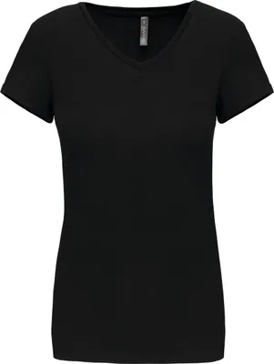 Produktbild von Kariban Kurzarm-Damen-T-Shirt mit V-Ausschnitt