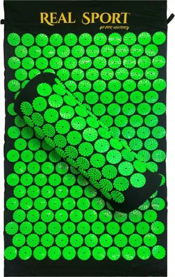 Image de RealG RC020 Tapis d'acupression + coussin 70 x 41 cm, noir et vert