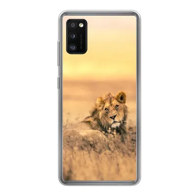 Produktbild von MuchoWow® Handyhülle Schutzhülle Hülle für Samsung Galaxy A41 Löwen - Gras - Himmel Silikon Softcase Handy Hülle - Mobiltelefon