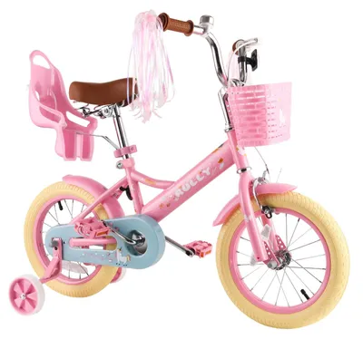 Produktbild von 16 Zoll Mädchenfahrrad mit Stützrädern und Korb