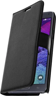 Produktbild von Avizar, Flip-Schutzhülle mit Standfunktion für Samsung Galaxy Note 4, Schwarz